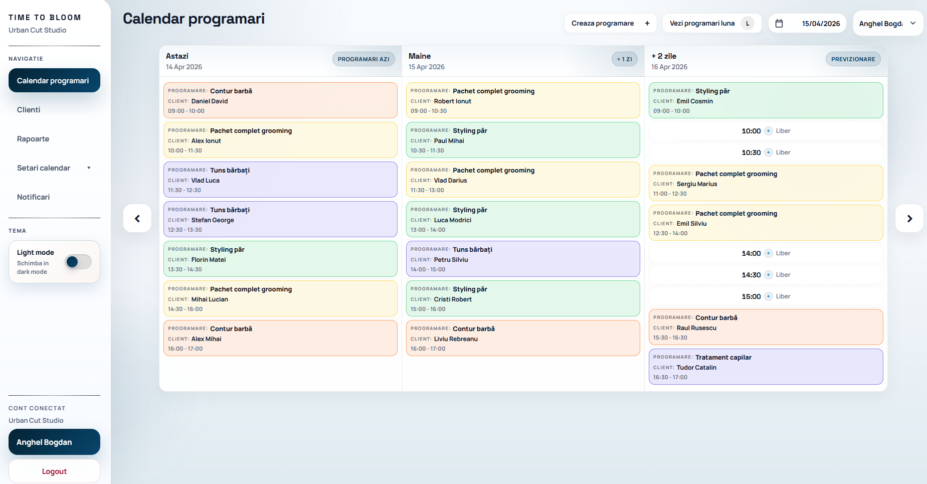 Preview dashboard Time to Bloom